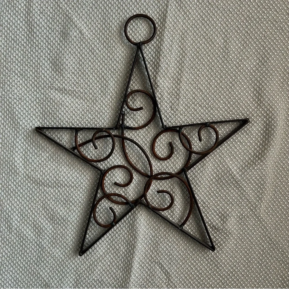 Rustic STAR Welded Metallic Wall Decor Country Western Ranch Patriotic